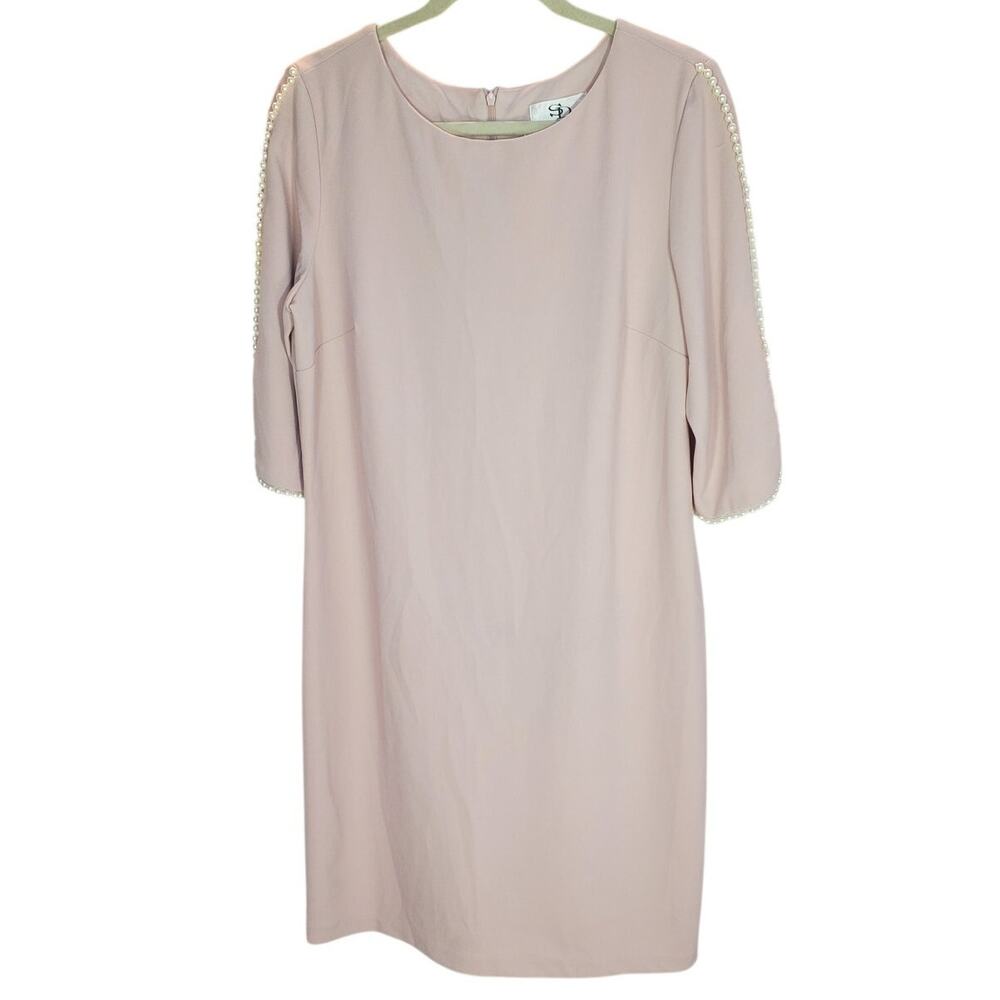 SD Collection Blush Pearl Sleeve Shift Dress Size 14